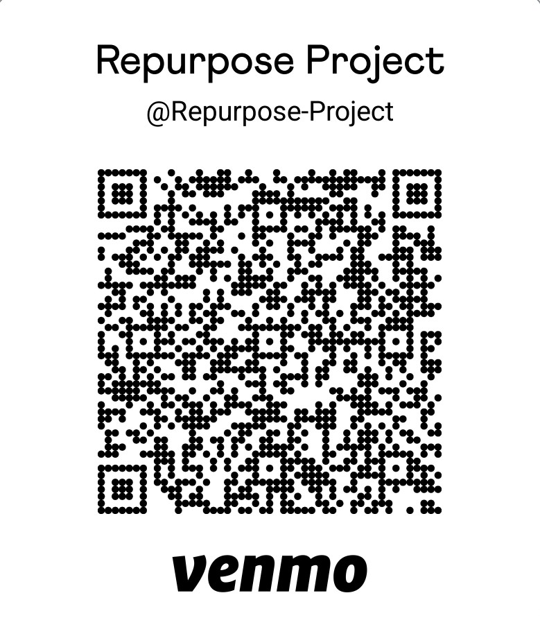 Repurpose Project Reuse Planet Renovator Reuse Truck Pickup and Delivery Service Venmo payment qr code